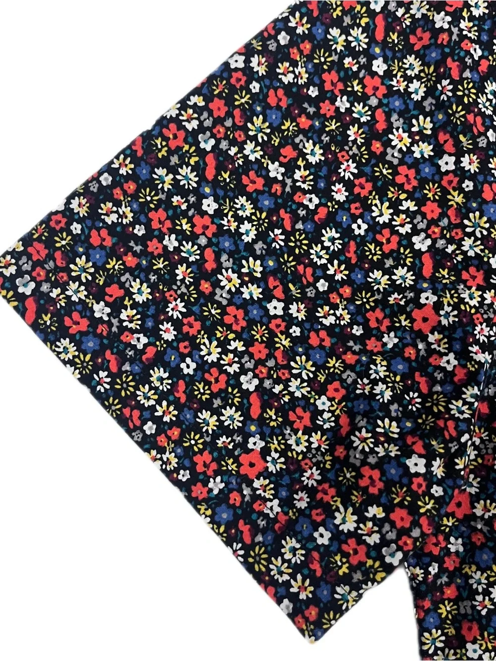 J. Crew Flex Washes Men’s L Navy Micro Floral Short Sleeve Button-Down